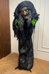 180 Cm Konuşan Işıklı Dev Cadı Dekor Sese ve Harekete Duyarlı Halloween Partisi Cadılar Bayramı