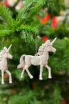 2 Adet Beyaz Pegasus At Yılbaşı Ağaç Süsü Kabartmalı Unicorn Simli 11 Cm Yeni Yıl Çam Ağacı Süs