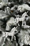 2 Adet Beyaz Pegasus At Yılbaşı Ağaç Süsü Kabartmalı Unicorn Simli 11 Cm Yeni Yıl Çam Ağacı Süs