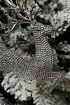 2 Adet Koşan Geyikler Yılbaşı Ağacı Süsü Gümüş Gri Renkli Geyik 11x13 Cm Yeni Yıl Çam Ağaç Süsleme