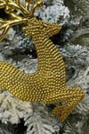 2 Adet Koşan Geyikler Yılbaşı Ağacı Süsü Gold Altın Sarısı Renkli Geyik 11x13 Cm Yeni Yıl Çam Ağaç