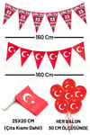 23 Nisan 12 Parça Süsleme Seti Milli Bayram Süsü Çocuk Bayramı Flama Bayrak Türk Bayraklı Balon