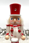 25 Cm Davullu Fındıkkıran Kırmızı Beyaz Renkli Kurşun Asker Nutcracker Yılbaşı Yeni Yıl Dekoru