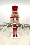 25 Cm Davullu Fındıkkıran Kırmızı Beyaz Renkli Kurşun Asker Nutcracker Yılbaşı Yeni Yıl Dekoru