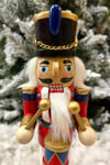 25 Cm Davullu Fındıkkıran Kırmızı Lacivert Renkli Kurşun Asker Nutcracker Yılbaşı Yeni Yıl Dekoru