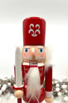 25 Cm Kılıçlı Fındıkkıran Kırmızı Beyaz Renkli Kurşun Asker Nutcracker Yılbaşı Yeni Yıl Dekoru