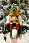 25 Cm Kılıçlı Fındıkkıran Yeşil Kırmızı Renkli Kurşun Asker Nutcracker Yılbaşı Yeni Yıl Dekoru