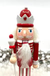 25 Cm Mızraklı Fındıkkıran Kırmızı Beyaz Renkli Kurşun Asker Nutcracker Yılbaşı Yeni Yıl Dekoru
