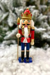 25 cm Mızraklı Fındıkkıran Kırmızı Lacivert Gold Renk Kurşun Asker Nutcracker Yılbaşı Yeni Yıl Dekor