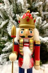 25 cm Mızraklı Fındıkkıran Kırmızı Lacivert Gold Renk Kurşun Asker Nutcracker Yılbaşı Yeni Yıl Dekor