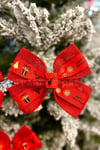 3 Lü Kırmızı Fiyonk Kurdele Yılbaşı Çam Ağacı Süsü 15x12 Cm Merry Christmas Xmax Baskılı Yeni Yıl