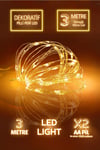3 Metre Ramazan Bayramı Işığı Süsü Günışığı Peri Led Işık Sarı Dekoratif Pilli Ledli 3 Fonksiyonlu