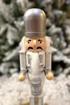 30 Cm Davullu Fındıkkıran Gümüş Gri Beyaz Renkli Kurşun Asker Nutcracker Yılbaşı Yeni Yıl Dekoru