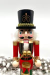 30 Cm Davullu Fındıkkıran Kırmızı Siyah Renkli Kurşun Asker Nutcracker Yılbaşı Yeni Yıl Dekoru
