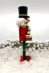 30 Cm Davullu Fındıkkıran Kırmızı Siyah Renkli Kurşun Asker Nutcracker Yılbaşı Yeni Yıl Dekoru