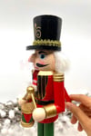 30 Cm Davullu Fındıkkıran Kırmızı Siyah Renkli Kurşun Asker Nutcracker Yılbaşı Yeni Yıl Dekoru