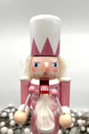 30 Cm Davullu Fındıkkıran Pembe Renkli Kurşun Asker Simli Nutcracker Yeni Yıl Yılbaşı Dekoru