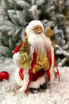 30 Cm Dekoratif Kürklü Noel Baba Kırmızı Renkli Ayakta Durabilen Yeni Yıl Yılbaşı Süsü Dekoru