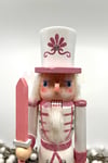30 Cm Pembe Kılıçlı Fındıkkıran Pembe Renkli Kurşun Asker Simli Nutcracker Yeni Yıl Yılbaşı Dekoru