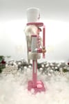 30 Cm Pembe Kılıçlı Fındıkkıran Pembe Renkli Kurşun Asker Simli Nutcracker Yeni Yıl Yılbaşı Dekoru