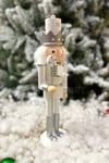 30 Cm Şekerli Fındıkkıran Gümüş Gri Beyaz Renkli Kurşun Asker Nutcracker Yılbaşı Yeni Yıl Dekoru