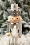 30 Cm Şekerli Fındıkkıran Gümüş Gri Beyaz Renkli Kurşun Asker Nutcracker Yılbaşı Yeni Yıl Dekoru
