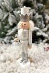 30 Cm Şekerli Fındıkkıran Gümüş Gri Beyaz Renkli Kurşun Asker Nutcracker Yılbaşı Yeni Yıl Dekoru