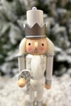 30 Cm Şekerli Fındıkkıran Gümüş Gri Beyaz Renkli Kurşun Asker Nutcracker Yılbaşı Yeni Yıl Dekoru