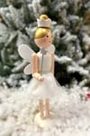 30 Cm Taçlı Melek Fındıkkıran Beyaz Renkli Yıldız Asalı Nutcracker Simli Yılbaşı Yeni Yıl Dekoru