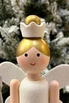 30 Cm Taçlı Melek Fındıkkıran Beyaz Renkli Yıldız Asalı Nutcracker Simli Yılbaşı Yeni Yıl Dekoru