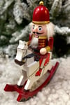 32 Cm Atlı Fındıkkıran Kırmızı Gold Renkli Ahşap Kurşun Asker Nutcracker Yılbaşı Yeni Yıl Dekoru