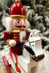 32 Cm Atlı Fındıkkıran Kırmızı Gold Renkli Ahşap Kurşun Asker Nutcracker Yılbaşı Yeni Yıl Dekoru