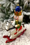 32 Cm Atlı Fındıkkıran Yeşil Gold Renkli Ahşap Kurşun Asker Nutcracker Yılbaşı Yeni Yıl Dekoru
