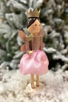 36 Cm Melek Fındıkkıran Pembe Rose Gold Renkli Yıldız Asalı Nutcracker Simli Yılbaşı Yeni Yıl Dekoru