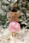36 Cm Melek Fındıkkıran Pembe Rose Gold Renkli Yıldız Asalı Nutcracker Simli Yılbaşı Yeni Yıl Dekoru
