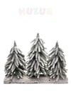 3lü Lüx Masa Çamı 40x30 Cm Karlı Gerçek Ağaç Görünümlü Yılbaşı Çam Ağacı Yeni Yıl Ağaç Dekoru
