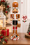 40 Cm El Yapımı Aşçı Fındıkkıran Kurşun Asker Kurabiye Baston Şeker Yılbaşı Yeni Yıl Nutcracker