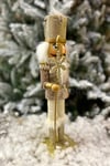 40 Cm Fındıkkıran Kutup Yıldızı Mızraklı Gold Renkli Kurşun Asker Nutcracker Yılbaşı Yeni Yıl Dekoru