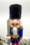40 Cm Kılıçlı Fındıkkıran Lacivert Renkli Kurşun Asker Siyah Kavuklu Nutcracker Yılbaşı Dekoru