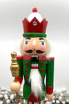 40 Cm Mızraklı Fındıkkıran Yeşil Kırmızı Renkli Kurşun Asker Simli Nutcracker Yeni Yıl Yılbaşı Dekor