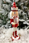 40 Cm Şekerli Fındıkkıran Kırmızı Beyaz Renkli Kurşun Asker Nutcracker Yılbaşı Yeni Yıl Dekoru