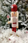 40 Cm Şekerli Fındıkkıran Kırmızı Beyaz Renk Çizgili Kurşun Asker Nutcracker Yılbaşı Yeni Yıl Dekor