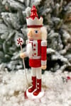 40 Cm Şekerli Fındıkkıran Kırmızı Beyaz Renkli Kurşun Asker Nutcracker Yılbaşı Yeni Yıl Dekoru