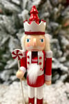 40 Cm Şekerli Fındıkkıran Kırmızı Beyaz Renkli Kurşun Asker Nutcracker Yılbaşı Yeni Yıl Dekoru