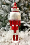 40 Cm Şekerli Fındıkkıran Kırmızı Beyaz Renkli Kurşun Asker Nutcracker Yılbaşı Yeni Yıl Dekoru