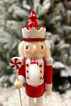 40 Cm Şekerli Fındıkkıran Kırmızı Beyaz Renkli Kurşun Asker Nutcracker Yılbaşı Yeni Yıl Dekoru
