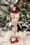 40 Cm Şekerli Fındıkkıran Kırmızı Çizgili Renkli Kurşun Asker Nutcracker Yılbaşı Yeni Yıl Dekoru