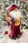45 Cm Dekoratif Lüx Noel Baba Mürdüm Renk Kürklü Ayakta Durabilen Yeni Yıl Yılbaşı Süsü Dekoru