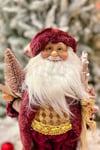 45 Cm Dekoratif Lüx Noel Baba Mürdüm Renk Kürklü Ayakta Durabilen Yeni Yıl Yılbaşı Süsü Dekoru
