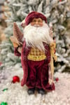 45 Cm Dekoratif Lüx Noel Baba Mürdüm Renk Kürklü Ayakta Durabilen Yeni Yıl Yılbaşı Süsü Dekoru